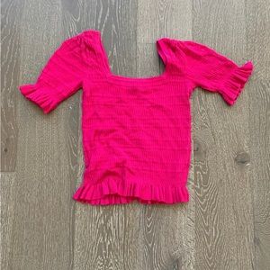 Adam Lippes collective square neck pink top